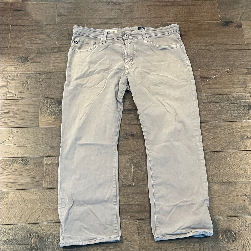AG Adriano Goldschmied Men's Relaxed Jeans in Light Gray